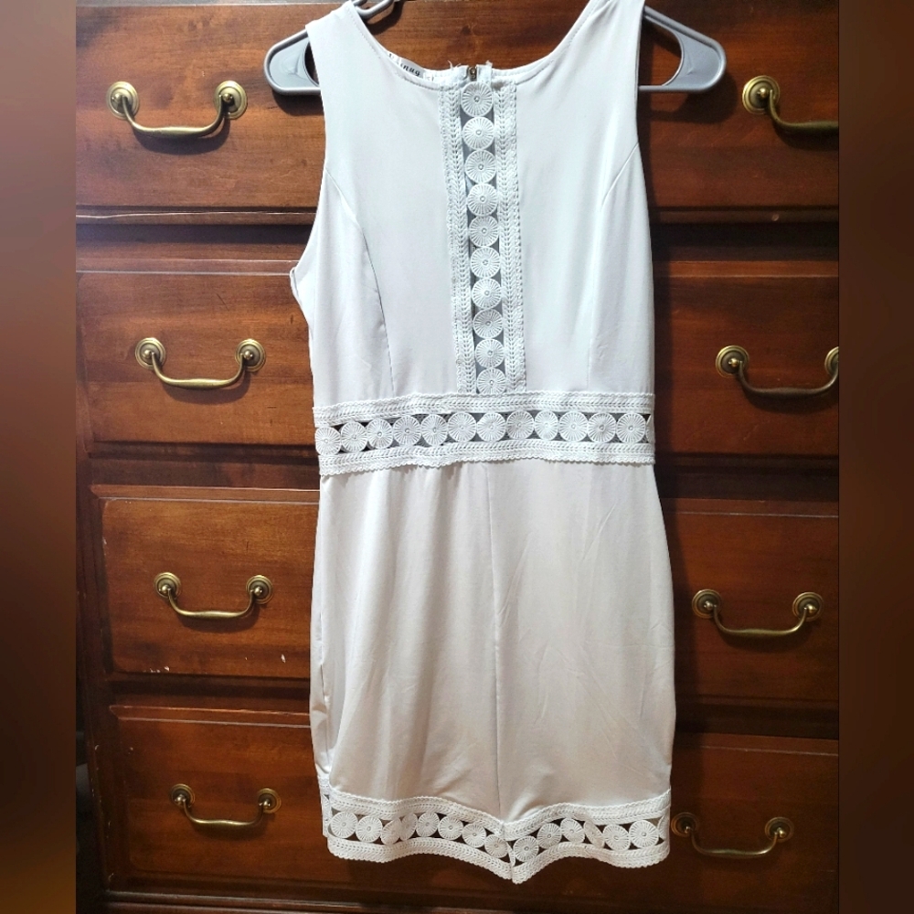 Acesnug White Embroided Dress